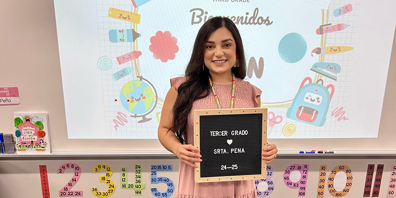 Ashley Pena in the classroom