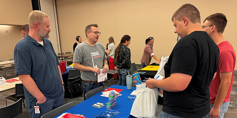 Students talk about jobs at Part-Time Job Fair