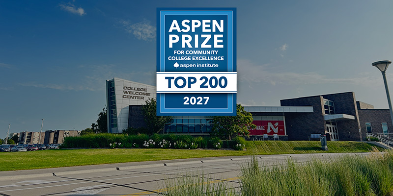 College Welcome Center overlayed by Aspen Prize Top 200 2027 logo