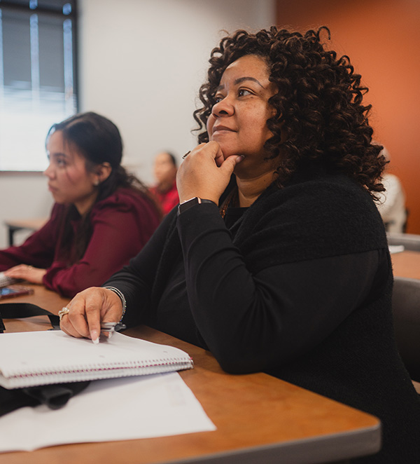 students listening in classroom