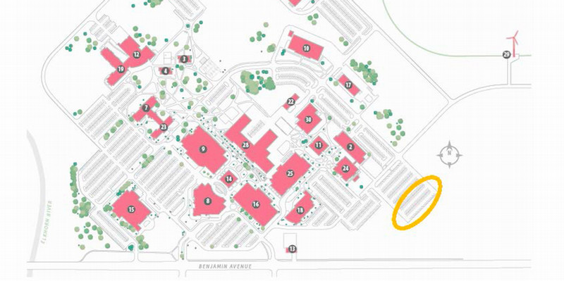 Map of Campus Showing Disaster Drill Site