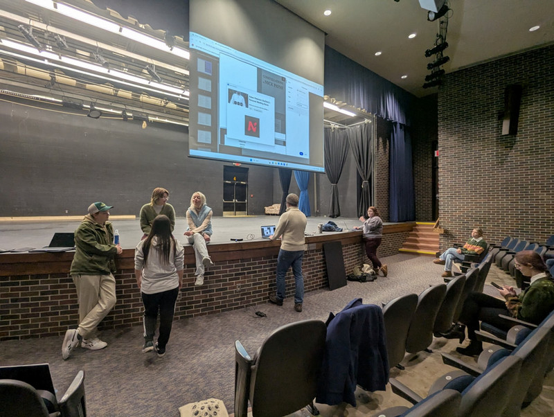 The cast and production team for Constellations gather at Northeast 